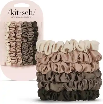Amazon Kitsch Ultra Petite Satijnen Scrunchies 6st - Eucalyptus aanbieding
