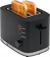 Bol.com KitchenBrothers Broodrooster - Toaster - 6 Warmteniveaus - 2 Extra Brede Sleuven - 870W - Zwart aanbieding