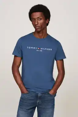 Wehkamp Tommy Hilfiger slim fit T-shirt met logo aegean sea aanbieding