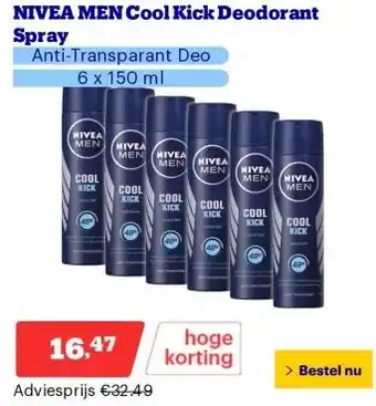 Bol.com NIVEA MEN Cool Kick Deodorant Spray aanbieding