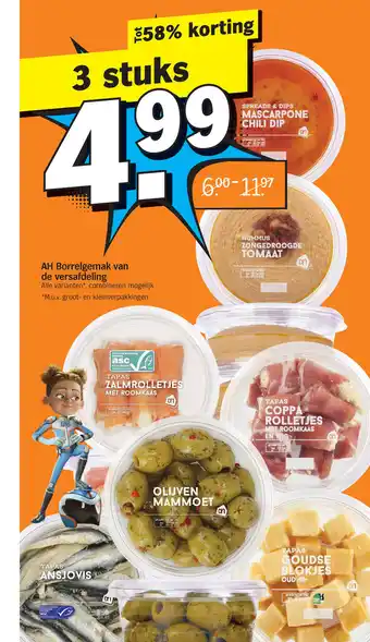 Albert Heijn AH borrelgemak van de versafdeling aanbieding