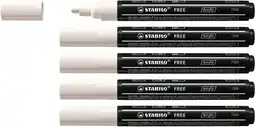 Amazon Acrylmarker - STABILO FREE Acrylic - T300 Ronde Punt 2-3mm - 5 stuks - wit aanbieding