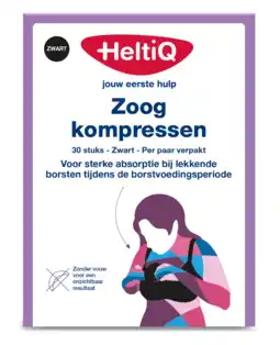 De Online Drogist HeltiQ Zoogkompressen Zwart aanbieding