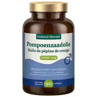 Holland & Barrett Holland & Barrett Pompoenzaadolie 1000mg - 90 capsules aanbieding