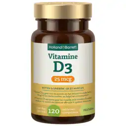 Holland & Barrett Holland & Barrett Vitamine D3 25 mcg - 120 tabletten aanbieding