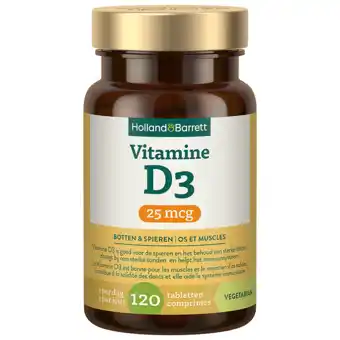 Holland & Barrett Holland & Barrett Vitamine D3 25 mcg - 120 tabletten aanbieding