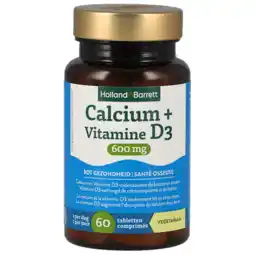 Holland & Barrett Holland & Barrett Calcium + Vitamine D3 600mg - 60 tabletten aanbieding