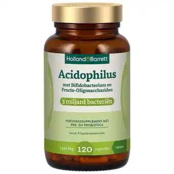 Holland & Barrett Holland & Barrett Probiotica Acidophilus Bifidus met Fructo-Oligosacchariden 3mld - 120 capsules aanbieding