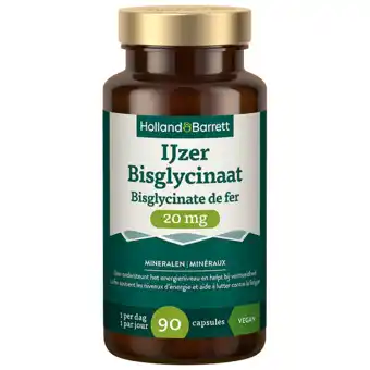 Holland & Barrett Holland & Barrett IJzer Bisglycinaat 20mg - 90 capsules aanbieding