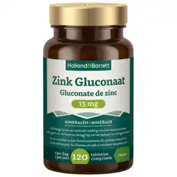 Holland & Barrett Holland & Barrett Zink Gluconaat 15mg - 120 tabletten aanbieding