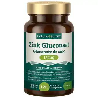 Holland & Barrett Holland & Barrett Zink Gluconaat 15mg - 120 tabletten aanbieding