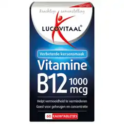 Holland & Barrett Lucovitaal Vitamine B12 1000mcg Kersensmaak - 60 kauwtabletten aanbieding