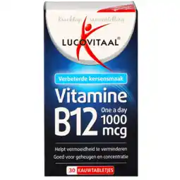 Holland & Barrett Lucovitaal Vitamine B12 1000mcg Kersensmaak - 30 kauwtabletten aanbieding
