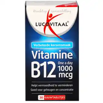 Holland & Barrett Lucovitaal Vitamine B12 1000mcg Kersensmaak - 30 kauwtabletten aanbieding