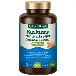 Holland & Barrett Holland & Barrett Kurkuma met zwarte peper 600mg - 90 capsules aanbieding