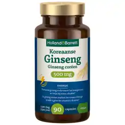 Holland & Barrett Holland & Barrett Koreaanse Ginseng 500mg - 90 capsules aanbieding