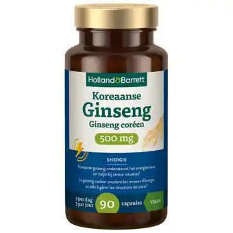 Holland & Barrett Holland & Barrett Koreaanse Ginseng 500mg - 90 capsules aanbieding