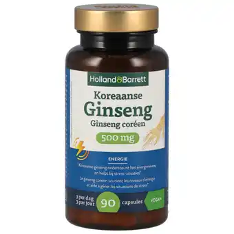 Holland & Barrett Holland & Barrett Koreaanse Ginseng 500mg - 90 capsules aanbieding