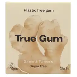 Holland & Barrett True Gum Ginger & Turmeric Kauwgom - 21g aanbieding