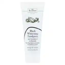 Holland & Barrett De Tuinen Black Whitening Tandpasta Met Houtskool En Fluoride - 75ml aanbieding