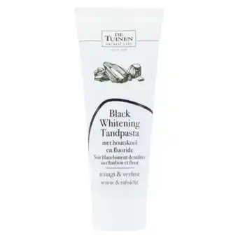 Holland & Barrett De Tuinen Black Whitening Tandpasta Met Houtskool En Fluoride - 75ml aanbieding