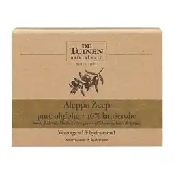 Holland & Barrett De Tuinen Aleppo Zeep pure olijfolie + 16% laurierolie - 150g aanbieding