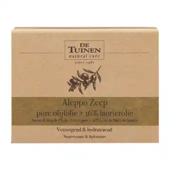 Holland & Barrett De Tuinen Aleppo Zeep pure olijfolie + 16% laurierolie - 150g aanbieding