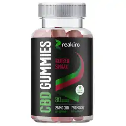 Holland & Barrett Reakiro CBD Gummies Cherry 25MG CBD (30 gummies) aanbieding