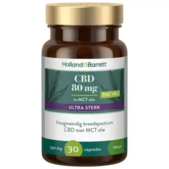 Holland & Barrett Holland & Barrett CBD 80mg MCT Ultra Sterk - 30 capsules aanbieding