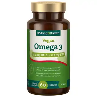 Holland & Barrett Holland & Barrett Vegan Omega-3 met DHA en EPA - 60 capsules aanbieding