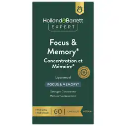 Holland & Barrett Holland & Barrett Expert Focus & Memory¹ Liposomaal - 60 capsules aanbieding