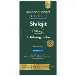 Holland & Barrett Holland & Barrett Expert Shilajit + Ashwagandha 500mg Liposomaal - 60 capsules aanbieding