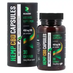 Holland & Barrett Reakiro Voedingssupplement Hemp CBD Capsules 450mg (30 capsules) aanbieding