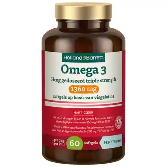 Holland & Barrett Holland & Barrett Omega 3 1360mg - 60 softgels aanbieding