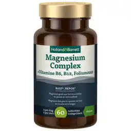 Holland & Barrett Holland & Barrett Magnesium Complex + Vitamine B6, B12, Folaat - 60 tabletten aanbieding