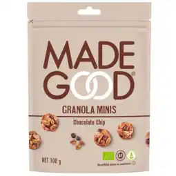 Holland & Barrett MadeGood Granola Mini's Chocolate Chip - 100g aanbieding