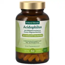 Holland & Barrett Holland & Barrett Probiotica Acidophilus met Fructo-Oligosacchariden 10mld - 60 capsules aanbieding