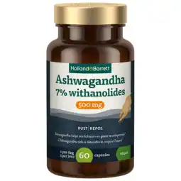 Holland & Barrett Holland & Barrett Ashwagandha 7% withanolides 500mg - 60 capsules aanbieding