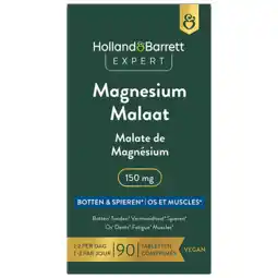 Holland & Barrett Holland & Barrett Expert Magnesium Malaat 150mg - 90 tabletten aanbieding
