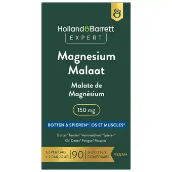 Holland & Barrett Holland & Barrett Expert Magnesium Malaat 150mg - 90 tabletten aanbieding