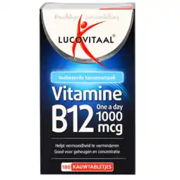 Holland & Barrett Lucovitaal Vitamine B12 1000mcg Kersensmaak - 180 kauwtabletten aanbieding