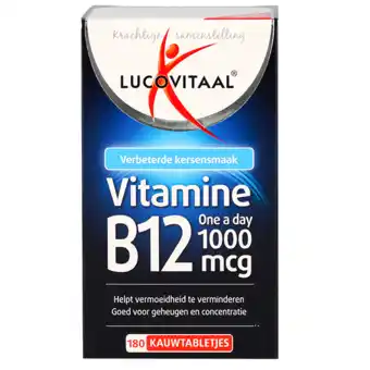 Holland & Barrett Lucovitaal Vitamine B12 1000mcg Kersensmaak - 180 kauwtabletten aanbieding