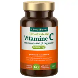 Holland & Barrett Holland & Barrett Timed Release Vitamine C 1000mg met Rozenbottel - 60 tabletten aanbieding