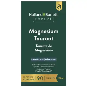 Holland & Barrett Holland & Barrett Expert Magnesium Tauraat - 90 capsules aanbieding