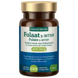 Holland & Barrett Holland & Barrett Folaat 5-MTHF 400mcg - 120 tabletten aanbieding