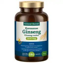 Holland & Barrett Holland & Barrett Koreaanse Ginseng 500mg - 180 capsules aanbieding