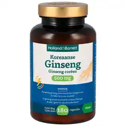 Holland & Barrett Holland & Barrett Koreaanse Ginseng 500mg - 180 capsules aanbieding