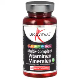 Holland & Barrett Lucovitaal Multi+ Compleet Vitaminen Mineralen Aardbei-Ananas smaak - 60 kauwtabletten aanbieding