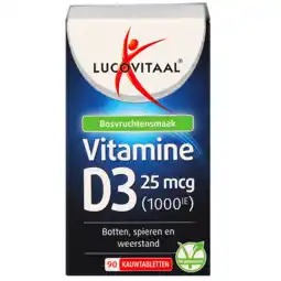 Holland & Barrett Lucovitaal Vitamine D3 25mcg - 90 kauwtabletten aanbieding