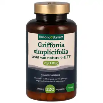 Holland & Barrett Holland & Barrett Griffonia Simplicifolia 250mg Bevat Van Nature 5-HTP - 120 capsules aanbieding